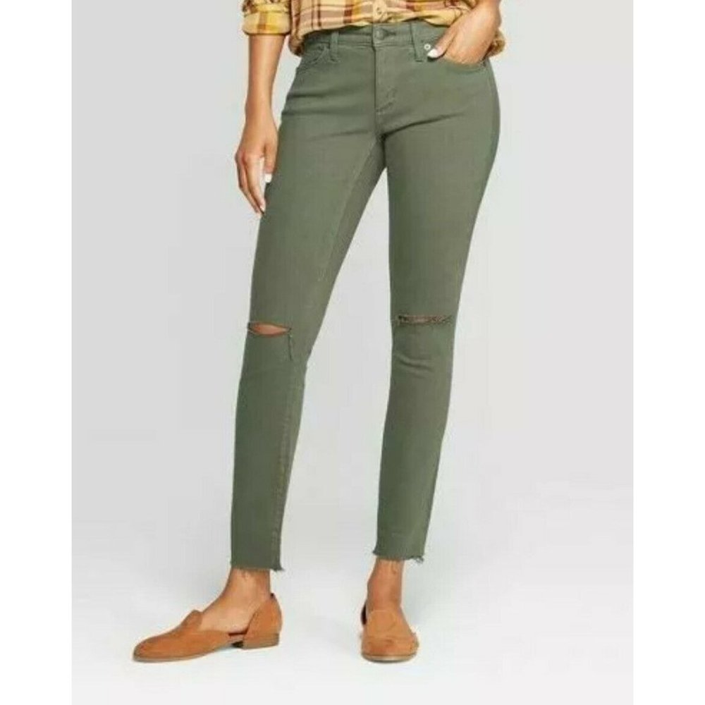 UNIVERSAL THREAD GOODS CO. WOMEN'S MID RISE JEGGINGS Jeans Army Green SIZE 0